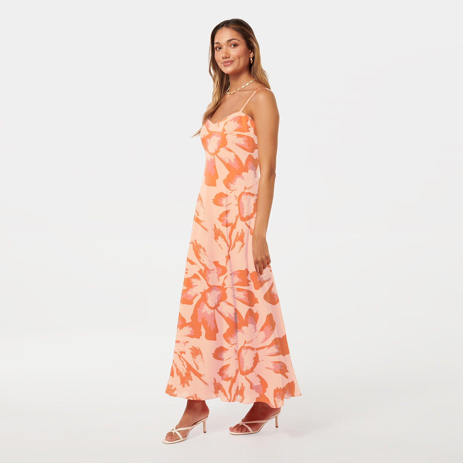 New Arrivals Spring Summer Casual Sleeveless Women's Wear Floral Printed Sun Dresses Linen Long Dress