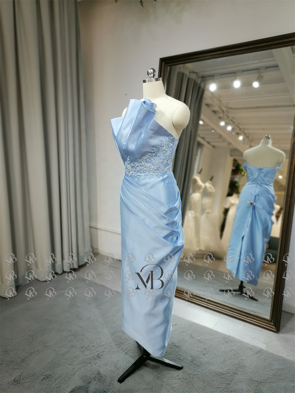 Mily Bridal LDC6573 Strapless Evening Dresses 2023 with Detachable Skirt Evening Dresses Women Lady Elegant Beaded Waistline