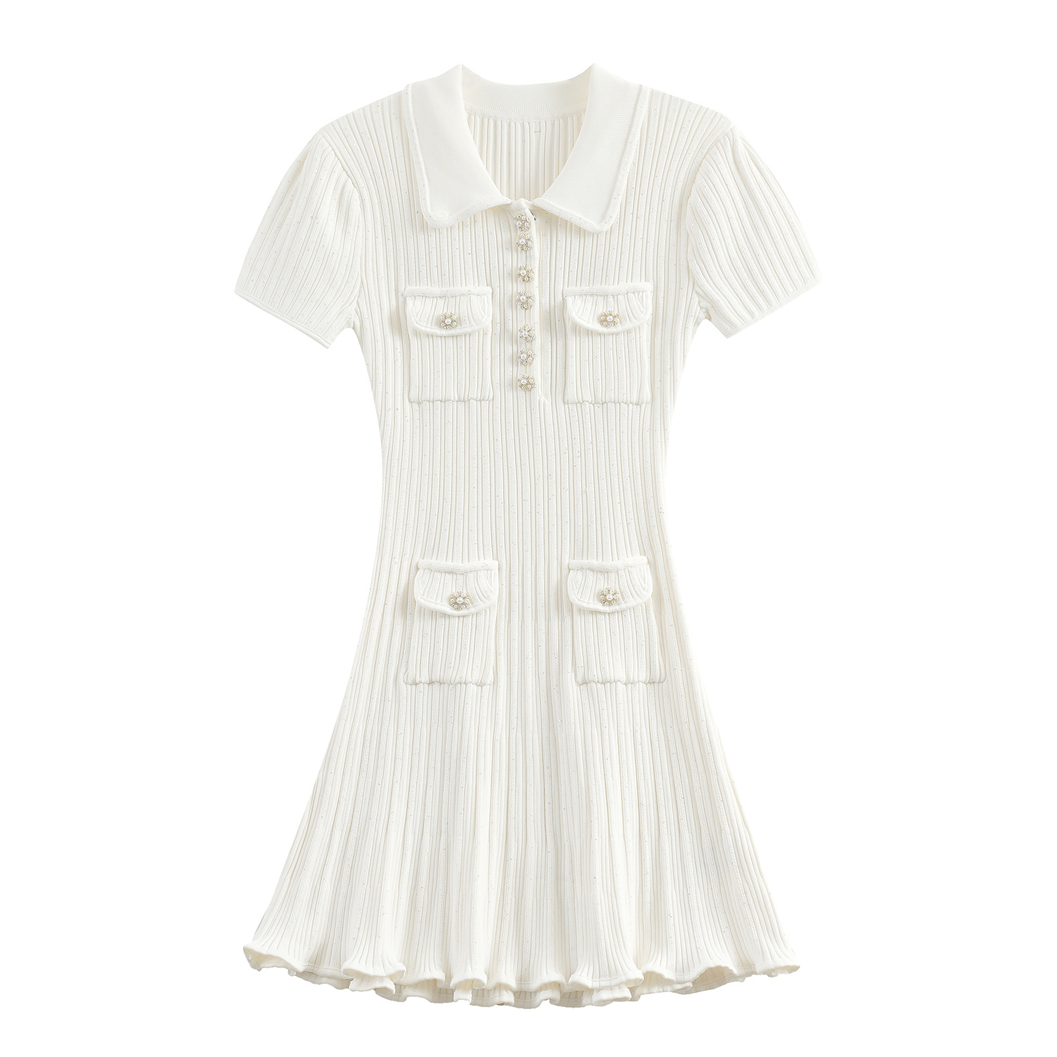 2024 New Arrivals Office Lady Dress Short Sleeve Design  Knit  Women's Dresses