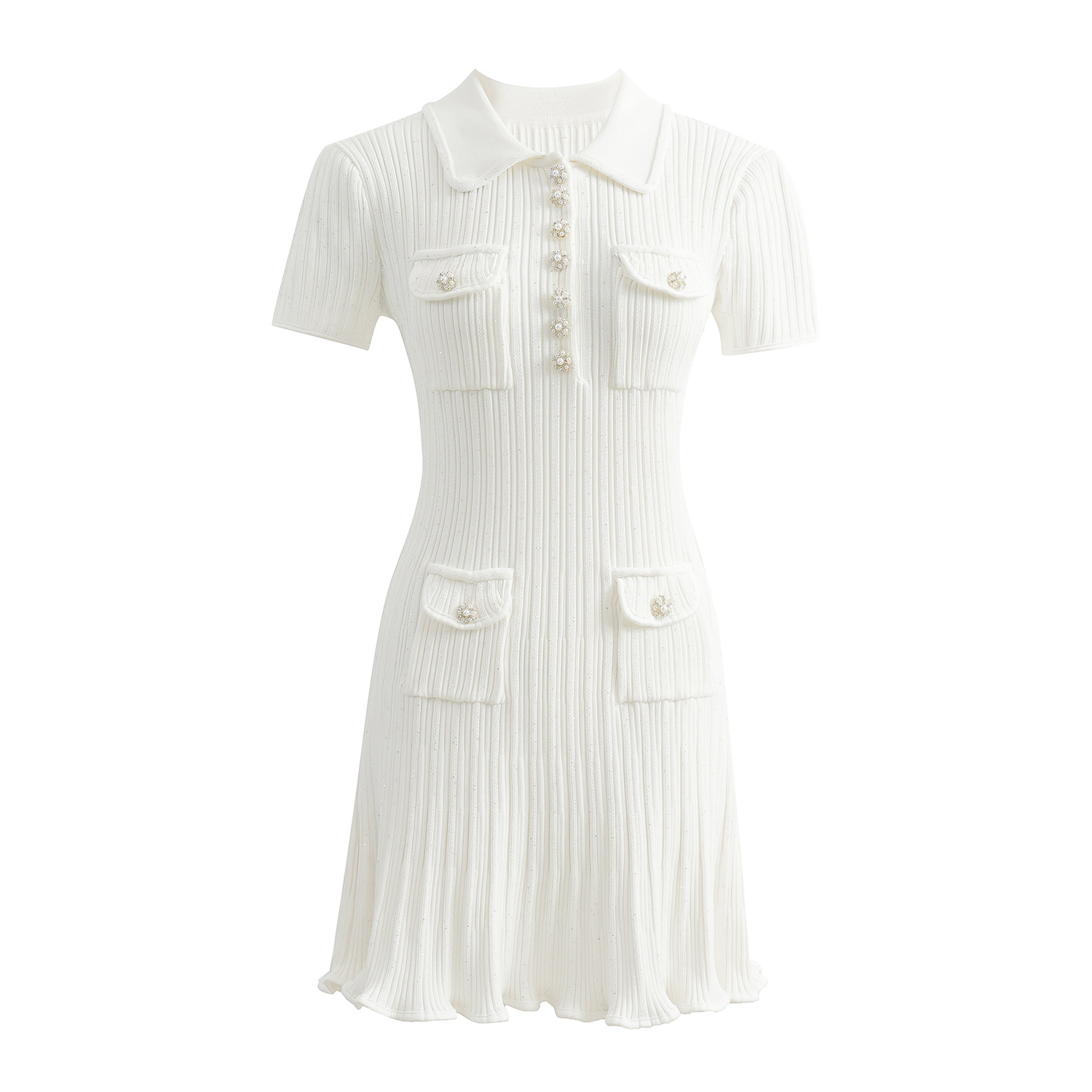 2024 New Arrivals Office Lady Dress Short Sleeve Design  Knit  Women's Dresses